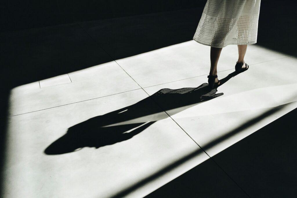 shadow of person walking