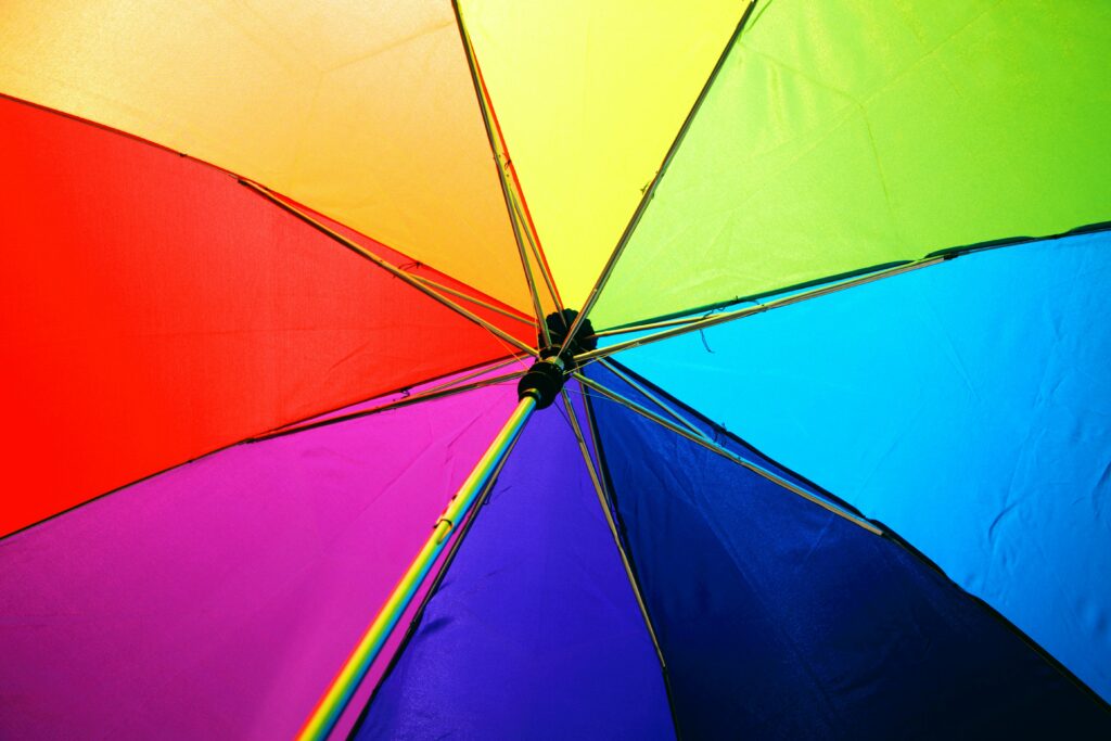 multicolored umbrella